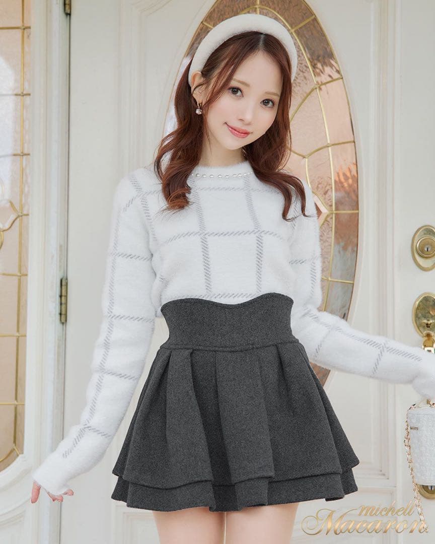 新品未使用 ミシェルマカロン 美脚ウールスカートXS - メルカリ