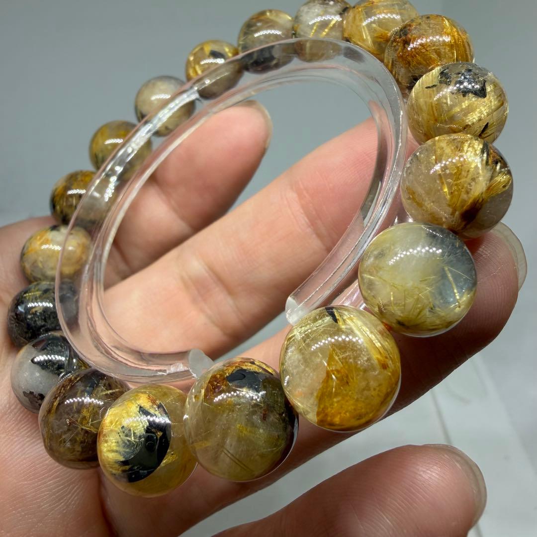 □149太陽放射 ゴールド タイチン ルチル クォーツz8307 天然石