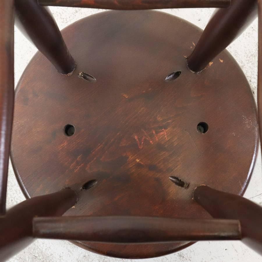 6脚まとめ買い2 ルーマニア製 ハイスツール ビーチ材 ブラック PVC