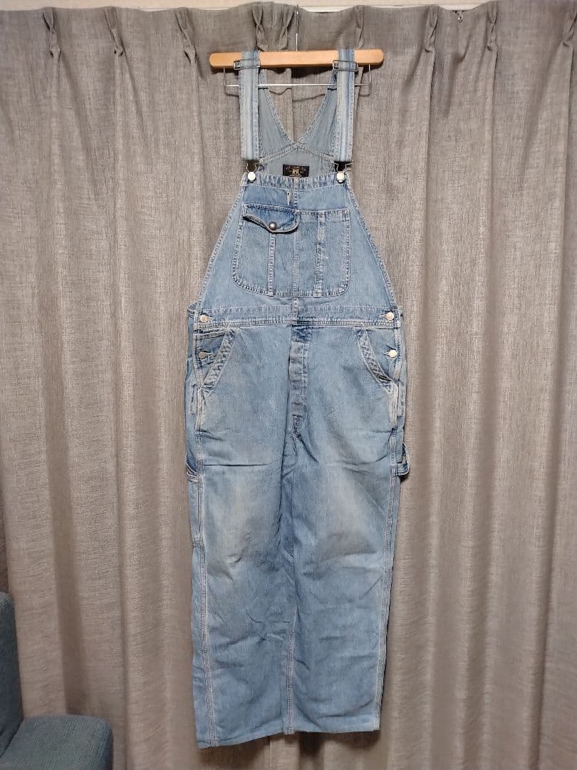 USA製RRLデニムオーバーオール三ツ星タグラルフローレンキャップ