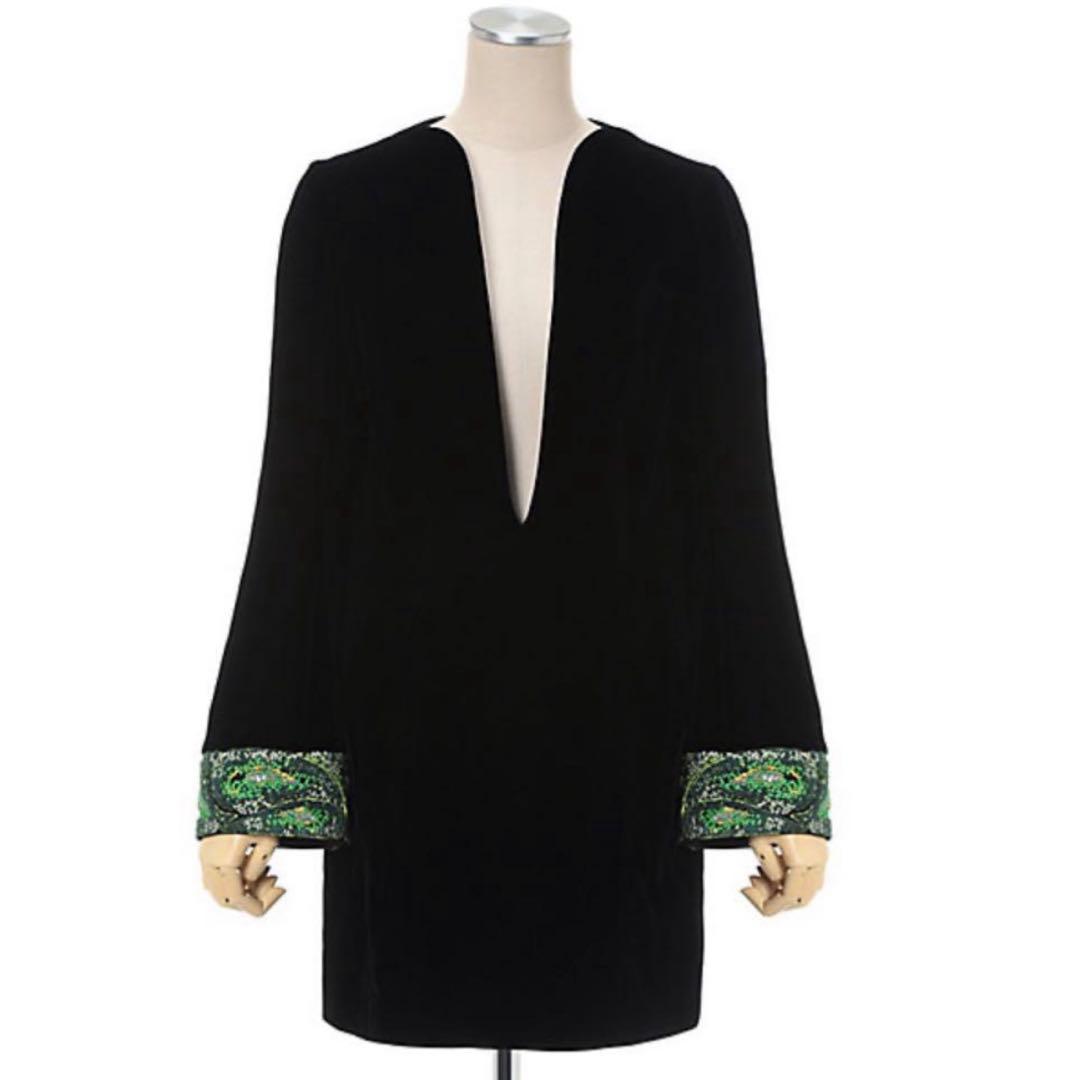 mame kurogouchi ベルベットワンピース 苔 Mame Kurogouchi(マメ)の通販 - Seltie セルティ