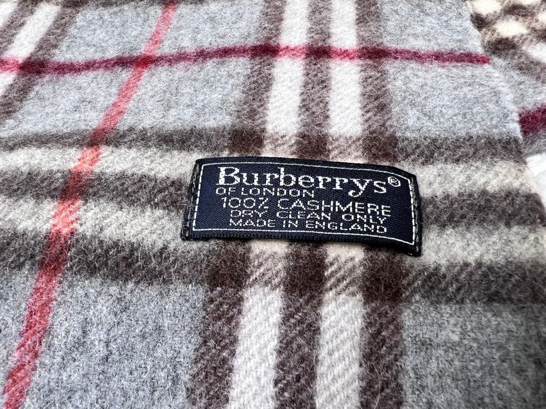 BURBERRY バーバリー マフラー カシミア100% グレー ノバチェック