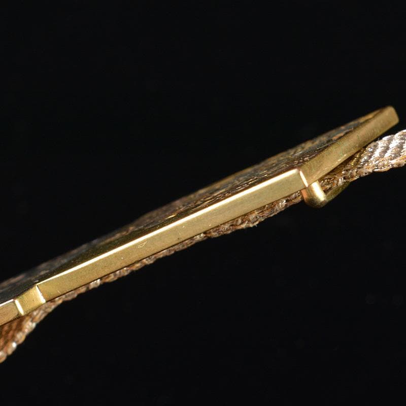 和装小物 令仙作 彫金 色紙重ね菊花文 帯留 共箱 C R6243 大き