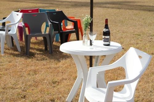 《新品・送料無料》ＰＣ　ラウンドテーブル　アンジェロ　ホワイト