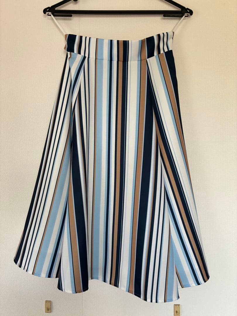 極美品】ebure エブール リネン 麻 ギャザースカート フレアスカート