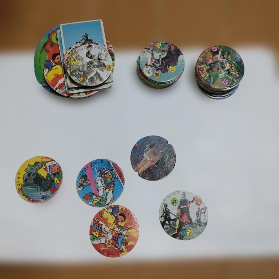 値下げ】 昭和レトロ アニメ・特撮キャラクター メンコまとめ売り 35枚