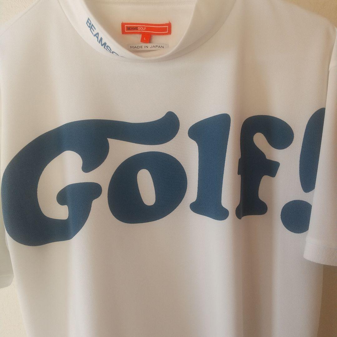 完売品ビームスゴルフ モックネック カットソー 半袖 白 ロゴ L