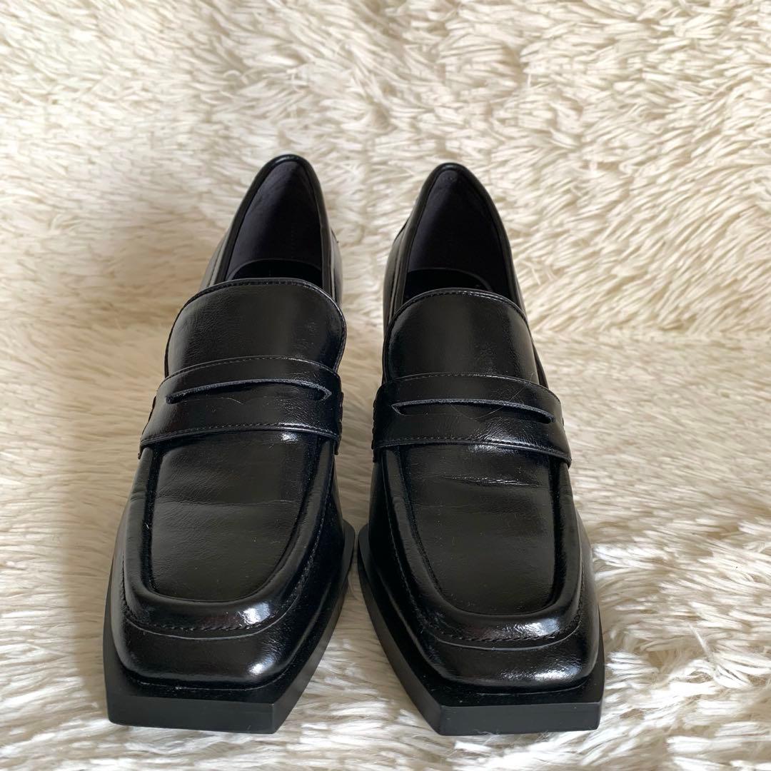 ちゃぼ様　SY スクエアヒールローファー 黒　23.5cm ユナイテッドアローズ
