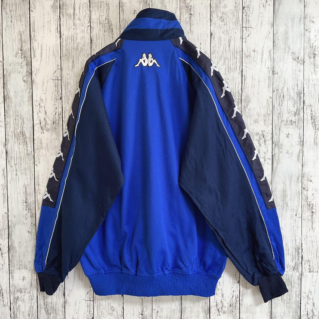 00s カッパ イタリア代表 トラックジャケット ジャージ XL 青 刺繍ロゴ