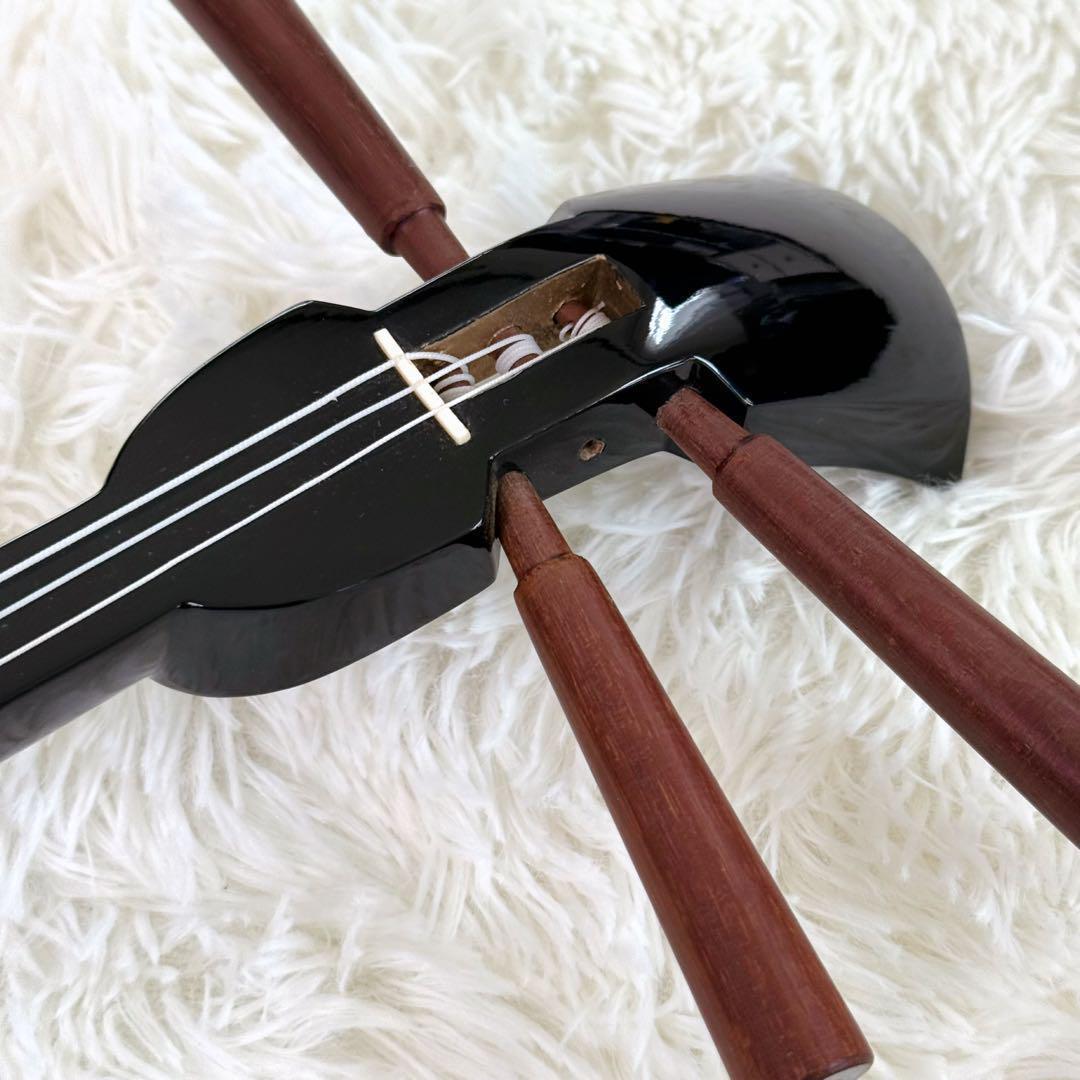 ✨美品 ✨沖縄三線 蛇柄 弦楽器 琉球 黒塗り 初心者 入門モデル