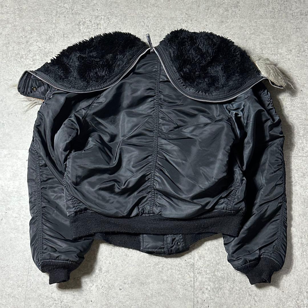 Alpha n2b 黒 USA製 y2k 短丈 M ファー フライトジャケット - メルカリ