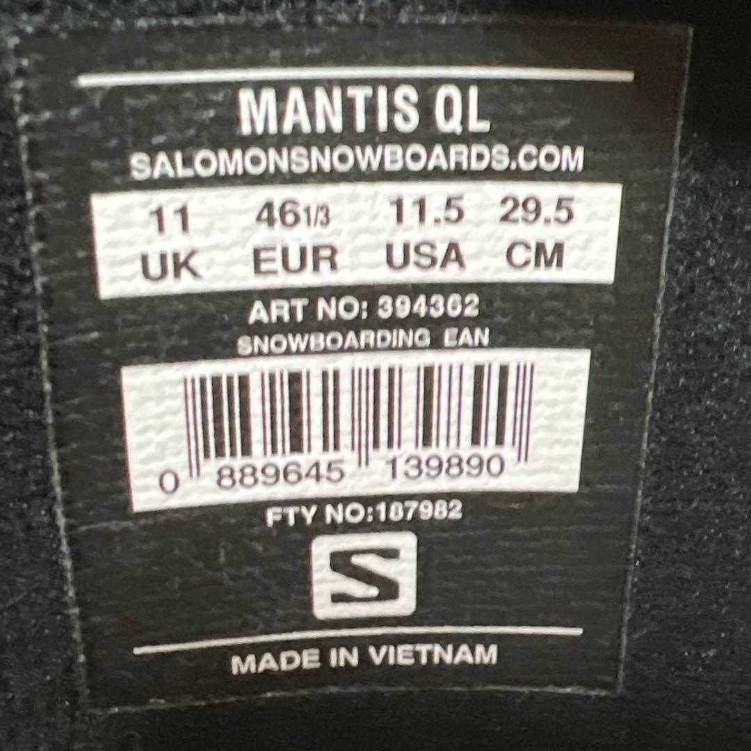 【美品_即日発送】SALOMON スノボブーツ MANTIS QL 29.5cm