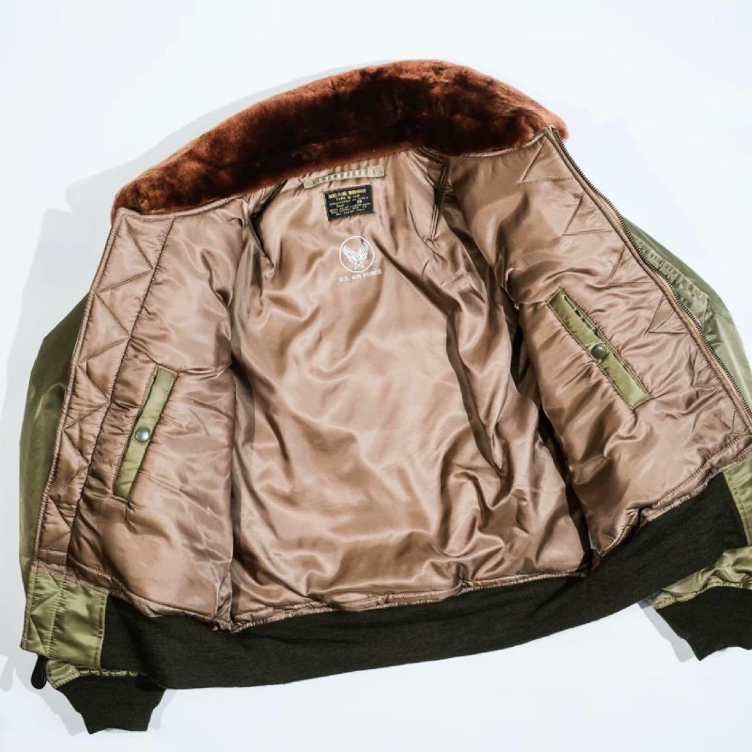 サイズ38M希少 B-15B 初期型 復刻 MA-1 no.3220規格 馬革