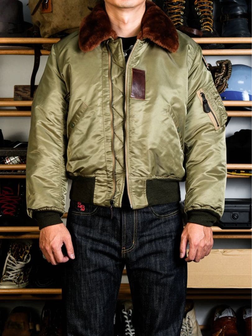 サイズ38M希少 B-15B 初期型 復刻 MA-1 no.3220規格 馬革