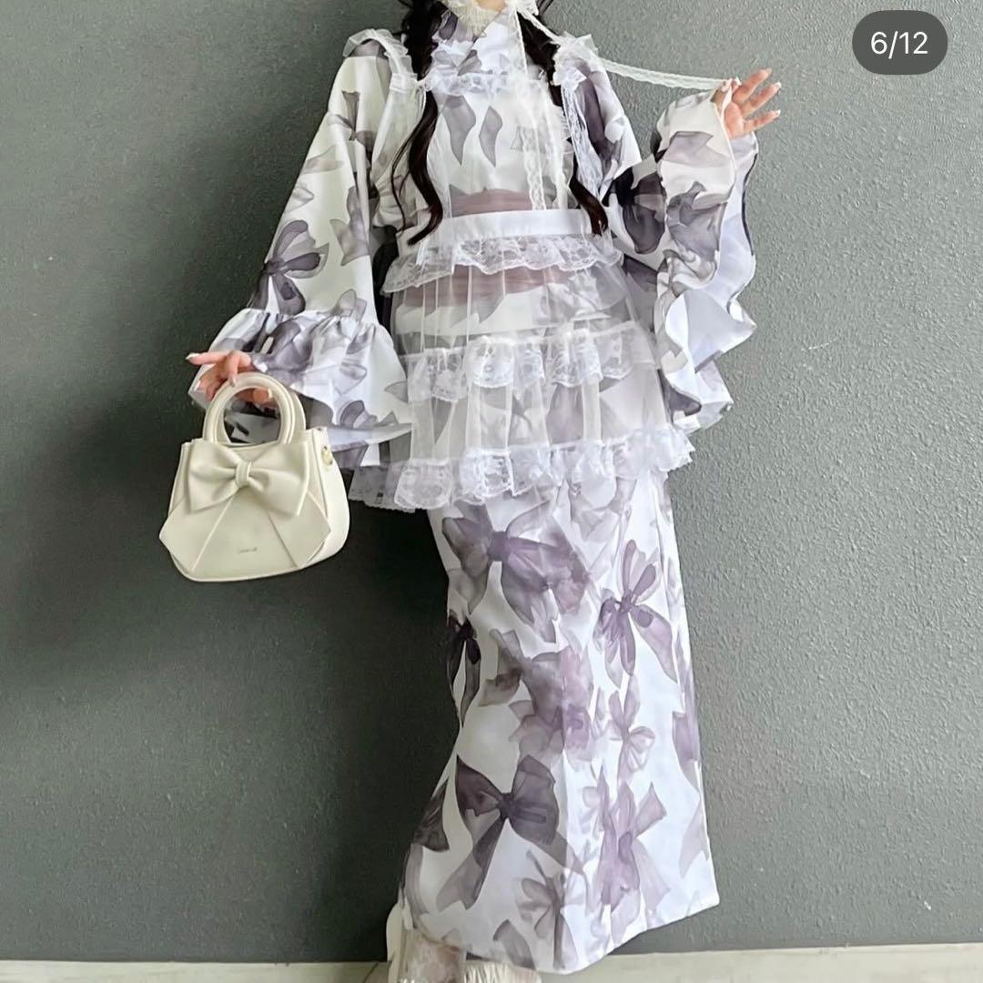 Lovilyn 推し活チュール エプロン ワンピース ホワイト レース - メルカリ