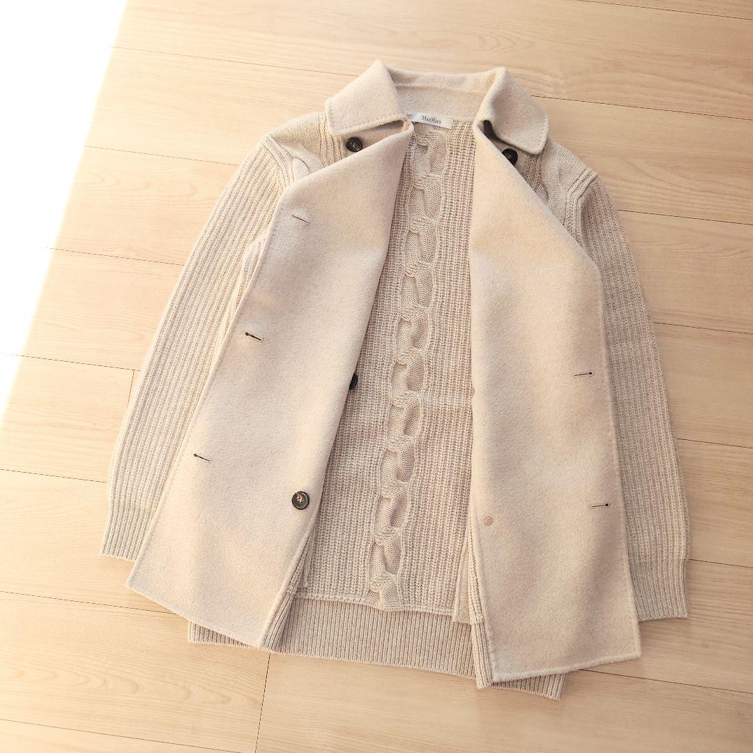 Max Mara ウールカシミヤダブルブレストコート エクリュ - メルカリ