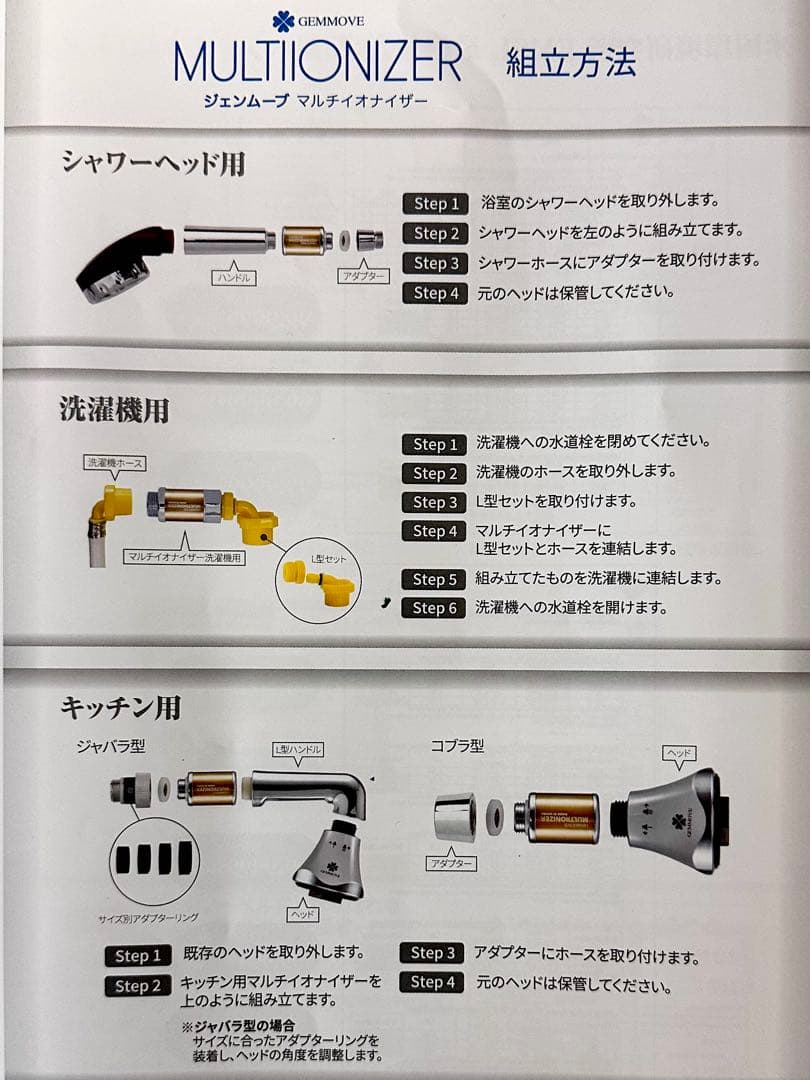 ジェンマジャパン GEMMOVE マルチイオナイザー シャワーヘッド