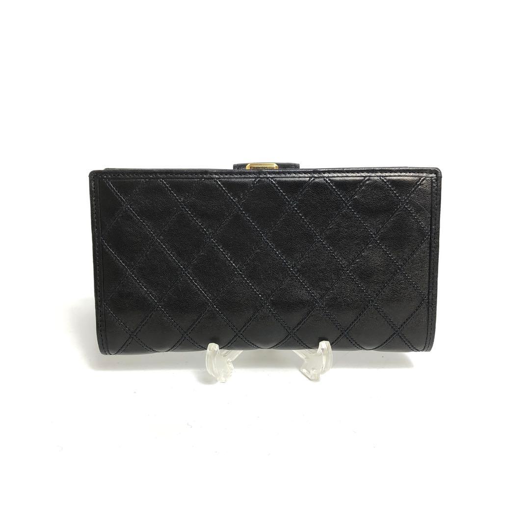 美品】☆8F139 シャネル ビコローレ 二つ折り財布 ココマーク ブラック