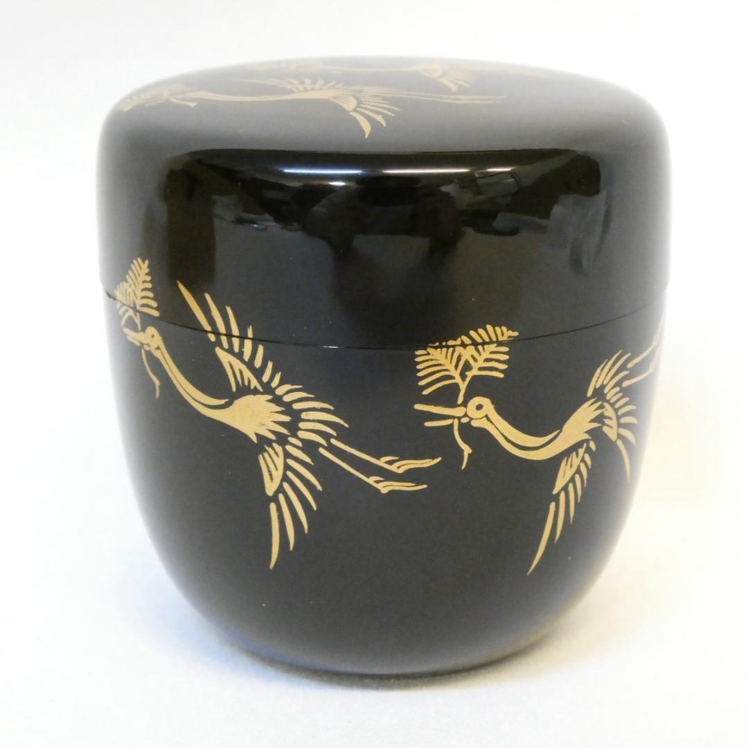 輪島塗 荒井喜峰作 松喰鶴蒔絵 利休棗 中棗 茶道具 茶器 - メルカリ