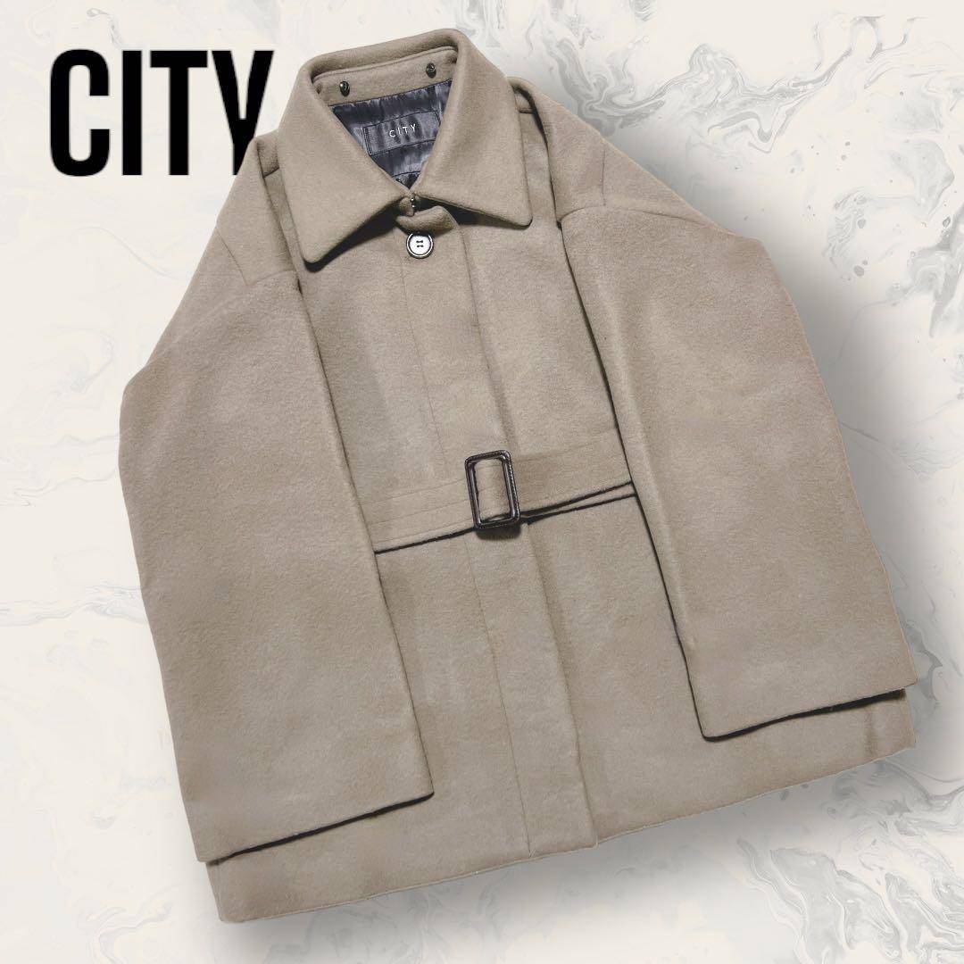未使用】 CITY ウール メルトン ファー ショート コート - メルカリ