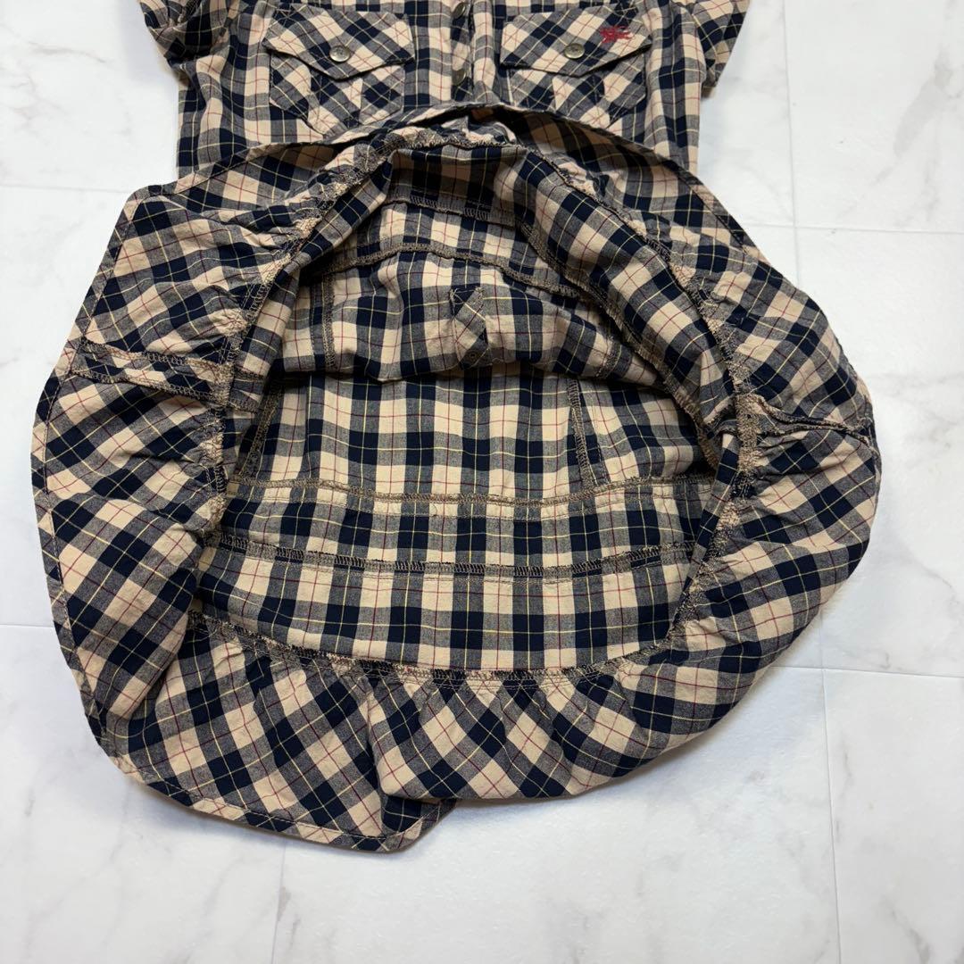 バーバリーブルーレーベル ミニワンピース ノバチェック 36 ブラウン