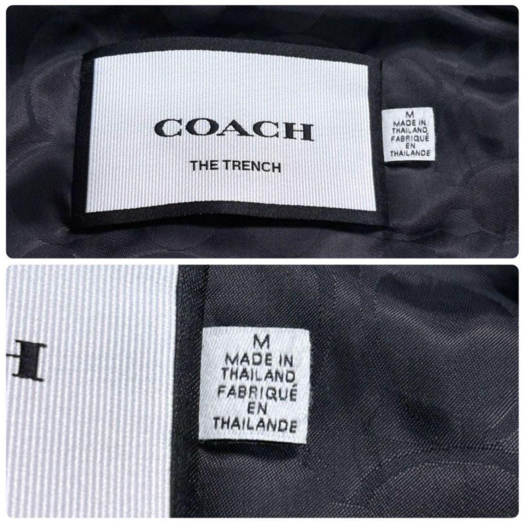 美品 COACH コーチ ステンカラーコート メンズ シグネチャー柄 綿の