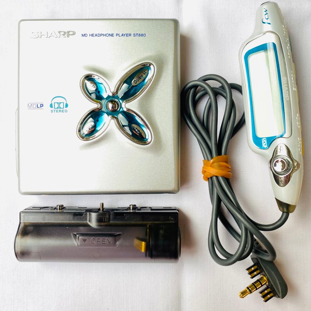 動作品】 SHARP シャープ MD-ST880 ポータブルMDプレーヤー美品 動作品