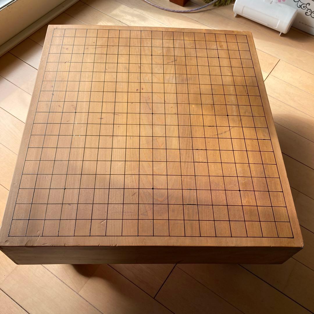 碁盤と碁石　一式セット　ビンテージ　昭和初期　那智黒　本蛤白 黒木碁石店 本蛤碁石 ブルーラベル 40号 | 前川榧碁盤店