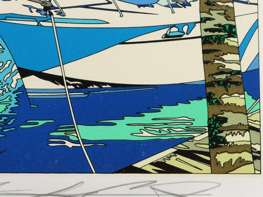 Y2370-1 鈴木英人【太陽物語】シルクスクリーン 直筆サイン AP版 ma