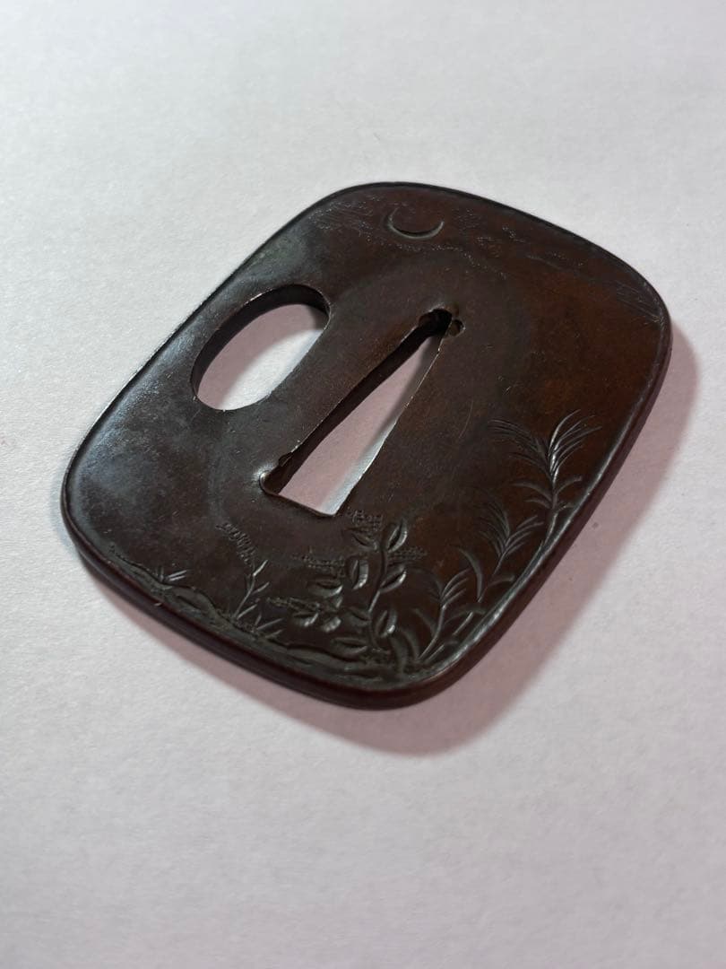 鐔鍔つば 色金 片切り彫 見事 短刀鐔 江戸時代 武具 consterior.com