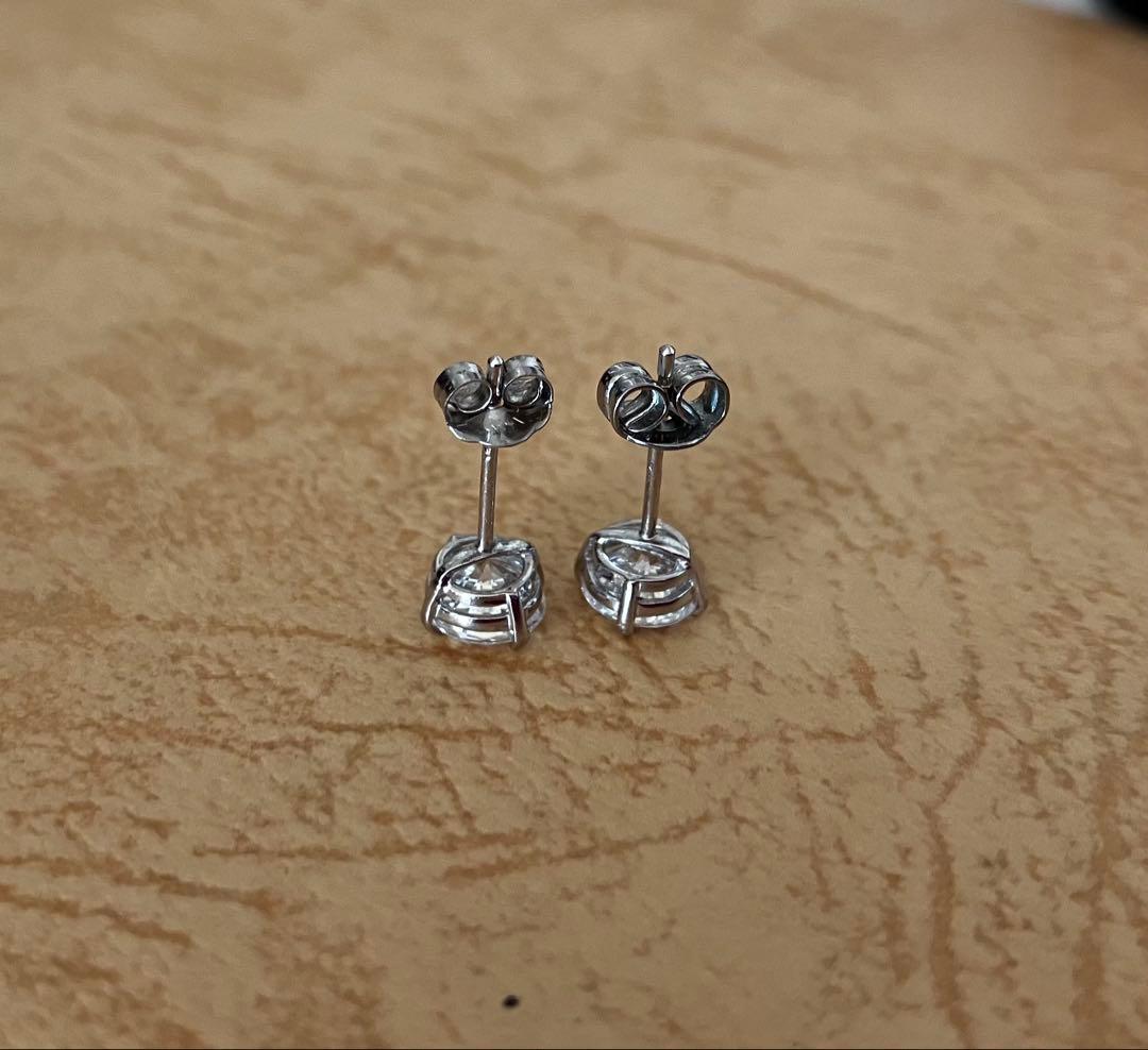 まさみ様用CZダイヤモンド スタッドピアス K14WG 14金 一粒