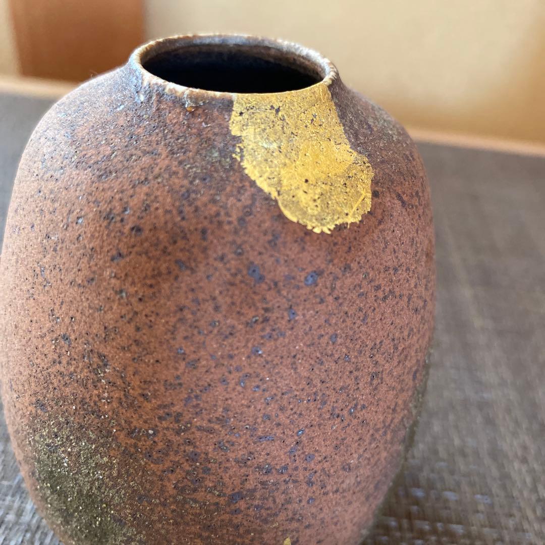 九谷名工陶芸家 :北村隆 作 灰釉金彩 一輪挿し 花瓶 - メルカリ