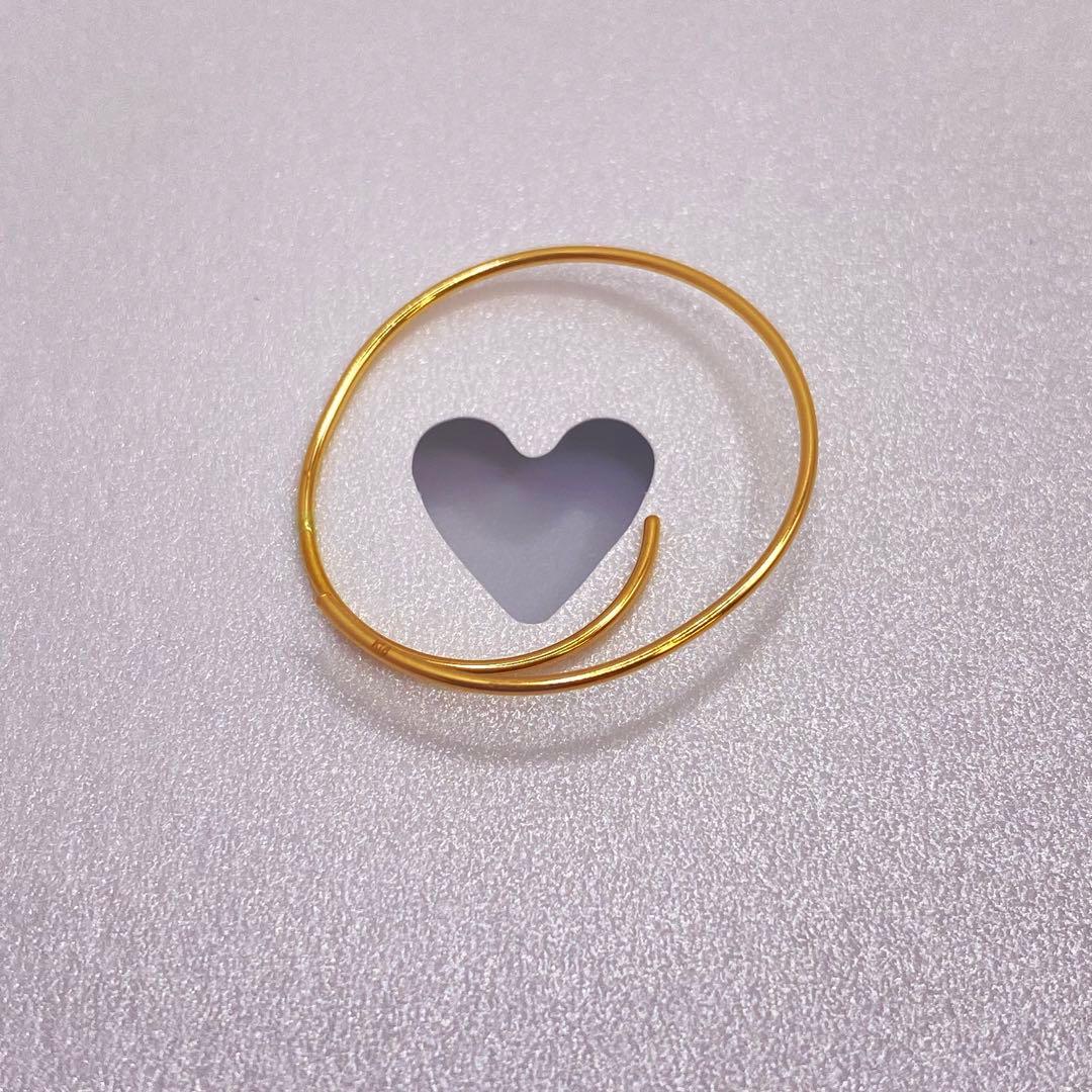 専用　18 刻印❤️ロングサークルピアス✨18金✨0.74g イエローゴールド