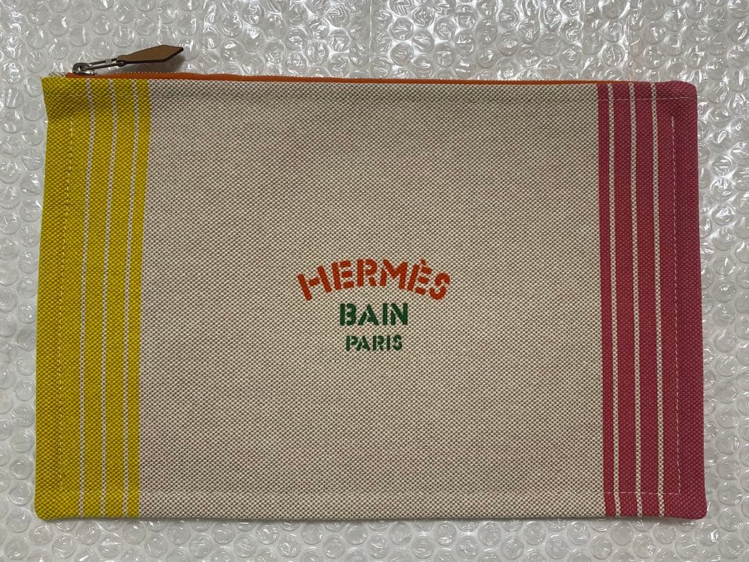 エルメス ポーチ ネオバン マイヨンマラン 黄色 ピンク 緑 グリーン 新品