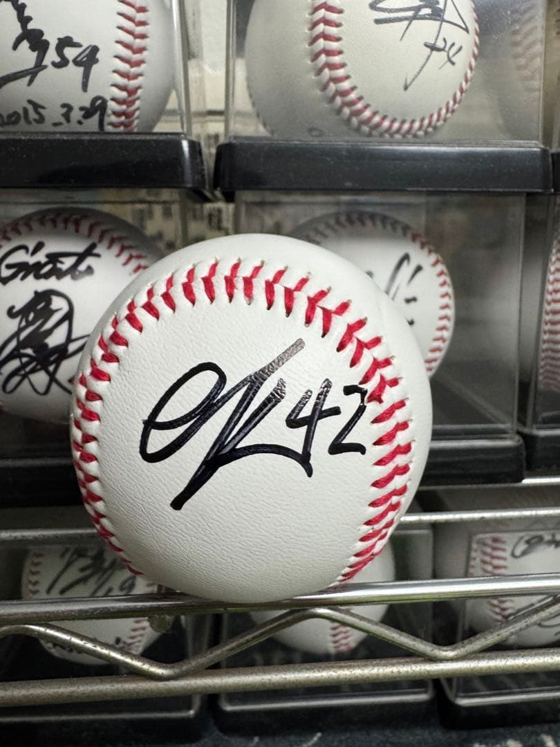 北海道日本ハムファイターズ エドポロケイン 42 直筆サインボール