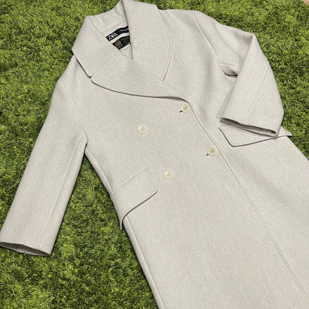 人気 ZARA ザラ MANTECO ショールカラー ダブルブレスドロングコート