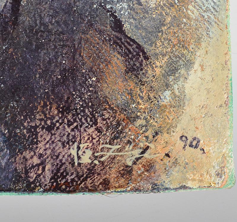 藤崎恒頼作 油彩F3号 『魚夫』 額装 箱付 V R4434C - serva2z.com