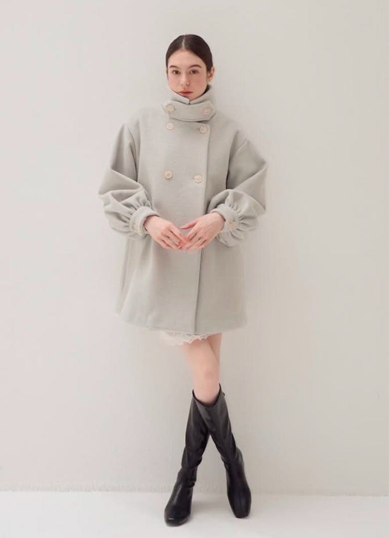 ジャケット・アウター muguet stand collar midi coat MINT muguet（ミュゲ）の「スタンドカラーミディコート（ステンカラーコート