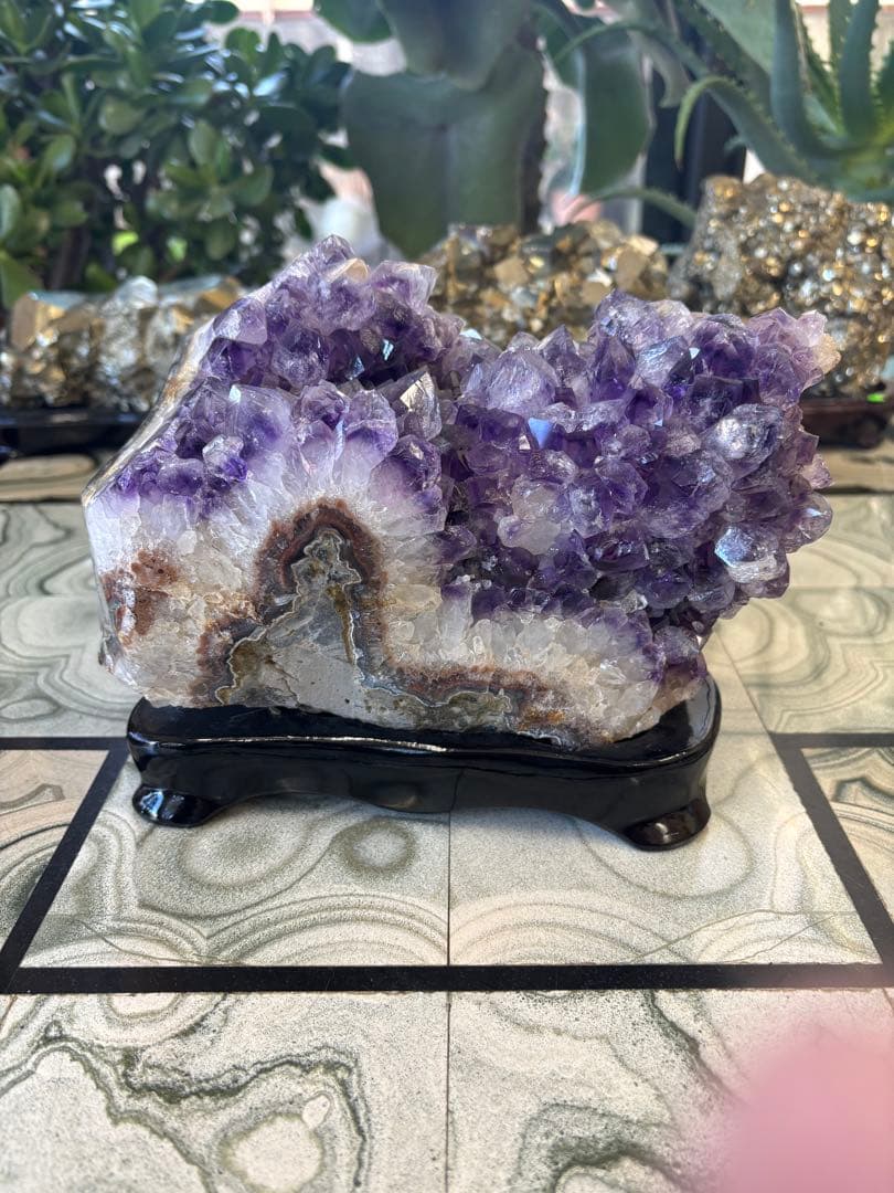 アメジスト　ファントム　ストーン　鉱石　希少　置物　インテリア 天然 アメジスト 紫水晶 クラスター 大きい 原石 H50cm 送料無料 鉱物