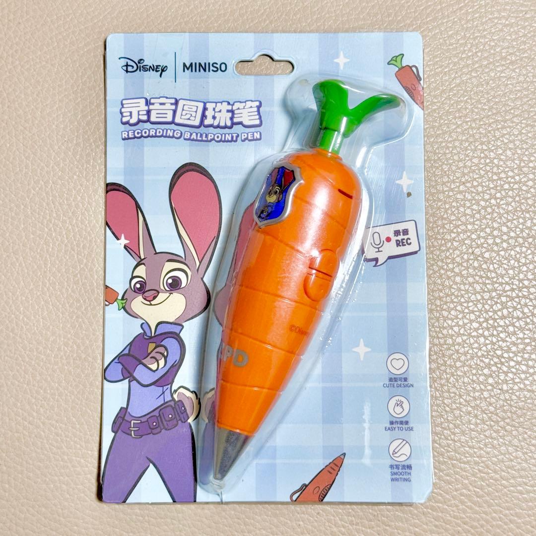 海外 MINISO ズートピア ジュディ にんじん型 ボールペン 録音機能付き