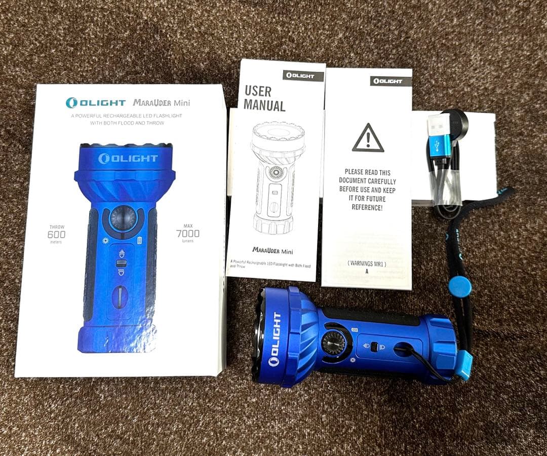 Olight Marauder Mini 懐中電灯 Olight Marauder Mini LED Flashlight with RGB - Black Stonewash