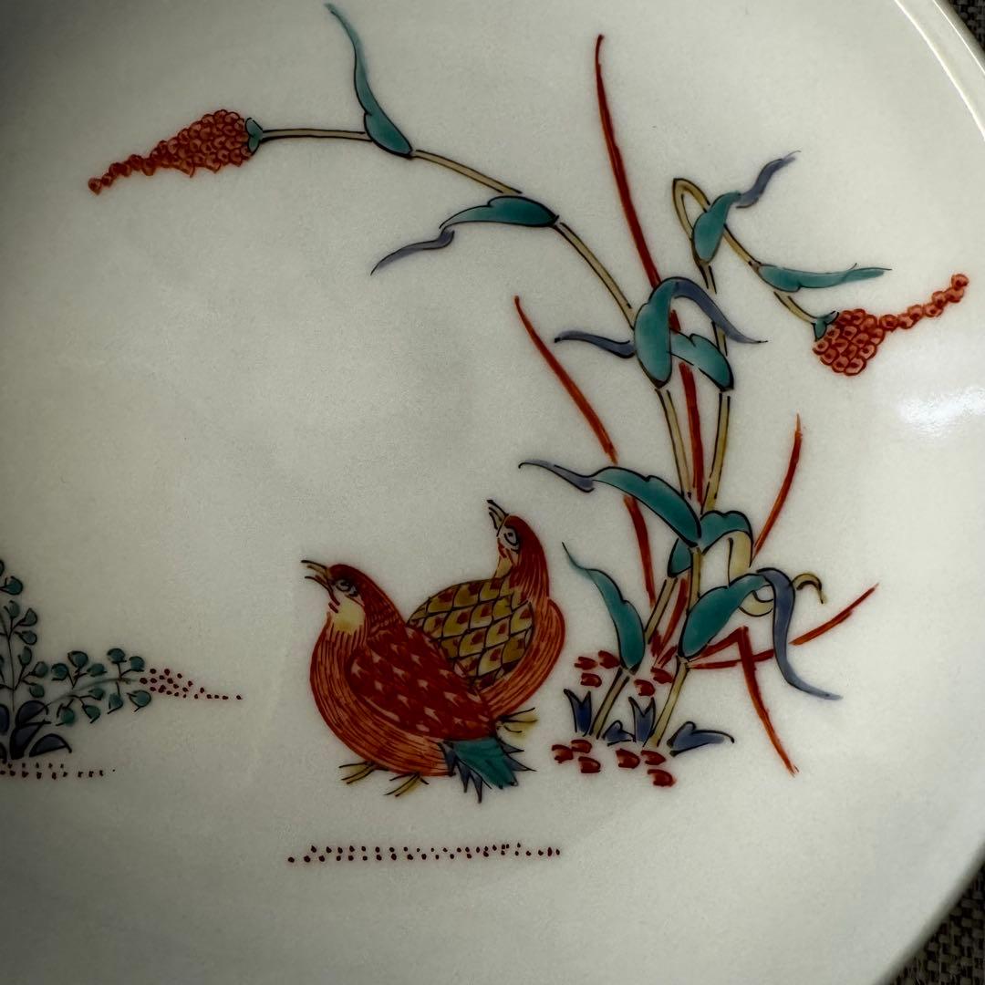 12代 柿右衛門 粟鶉文 6寸 約18㎝ 額皿