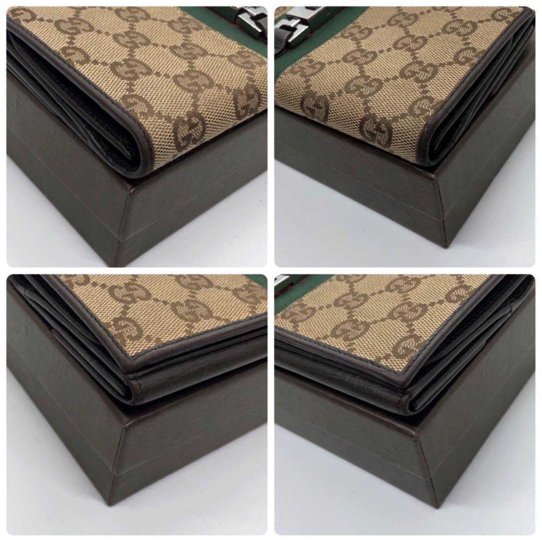 グッチ 長財布 二つ折り シェリーライン ジャッキー ブラウン GG柄