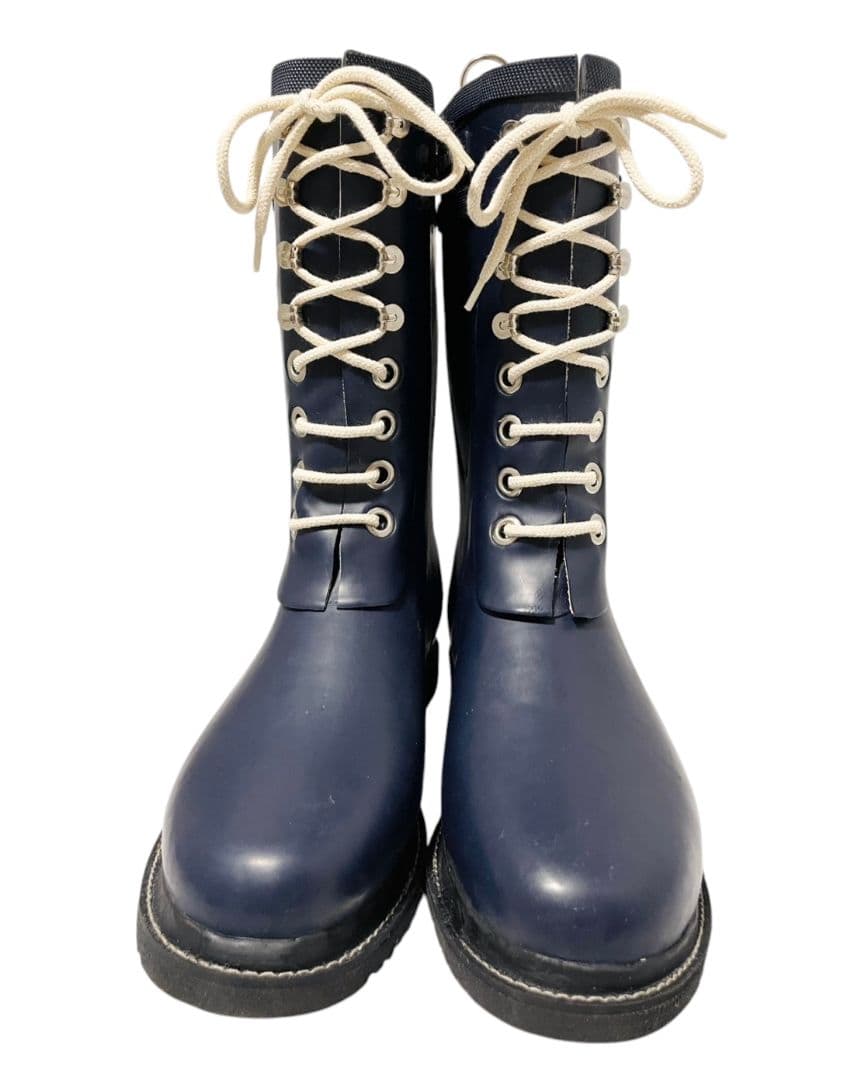 ILSE JACOBSEN レインブーツ レースアップ ネイビー 25.0cm