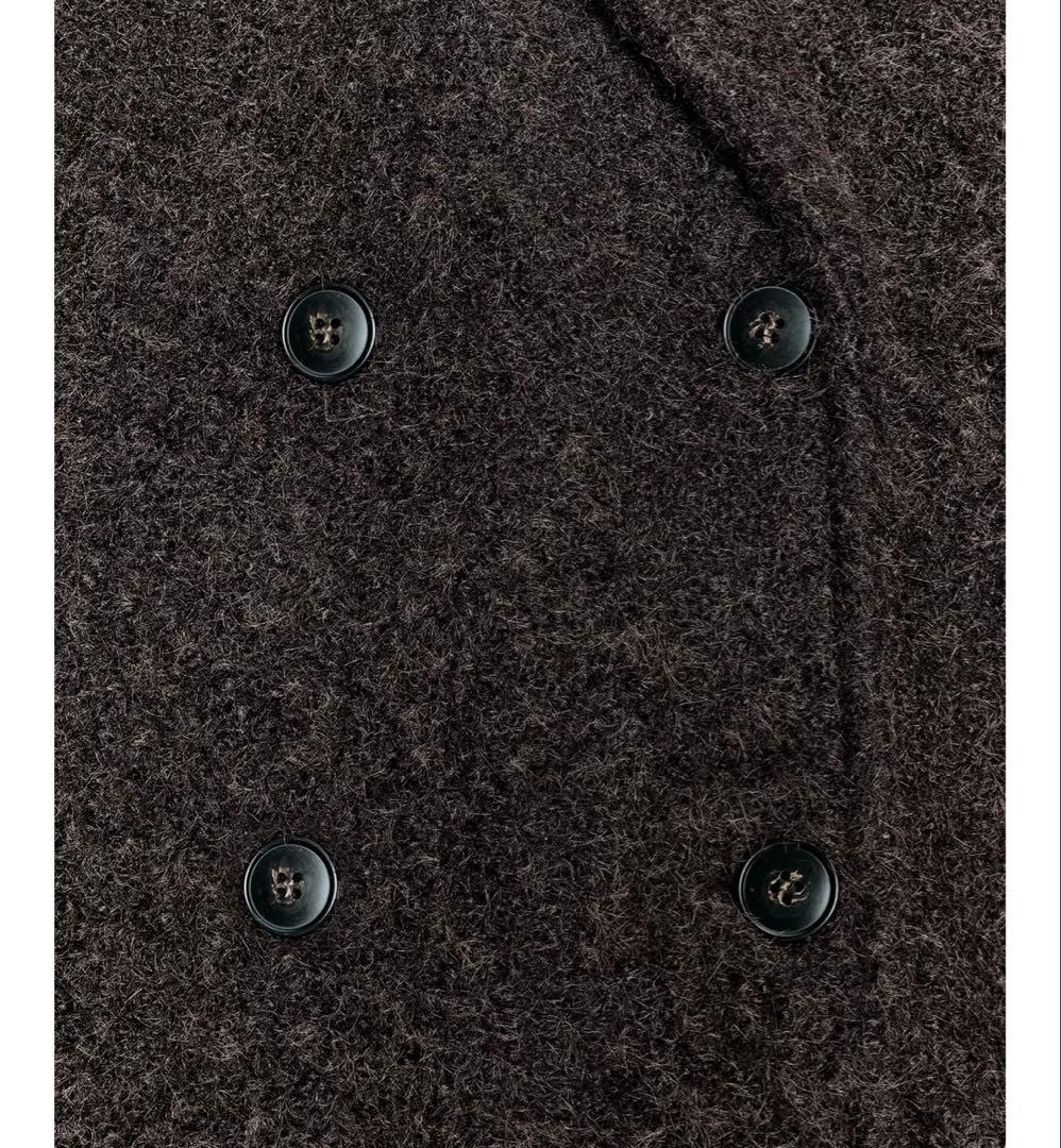 タグ付き新品☆ZARAのブークレダブルブレストミディ丈コート☆XSサイズ