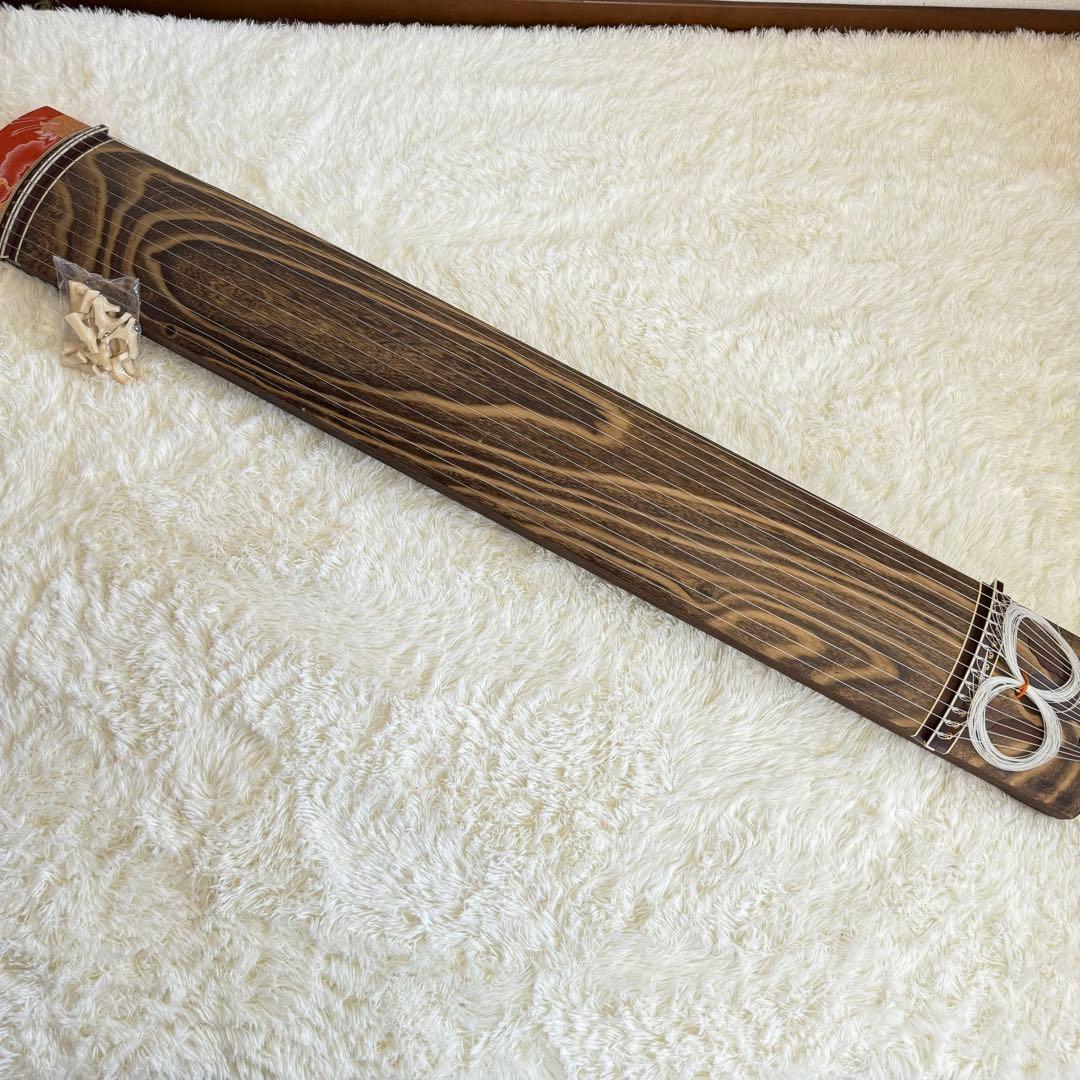 極上彩色☆蒔絵 琴 13弦 すだれ彫 筝 柱付き