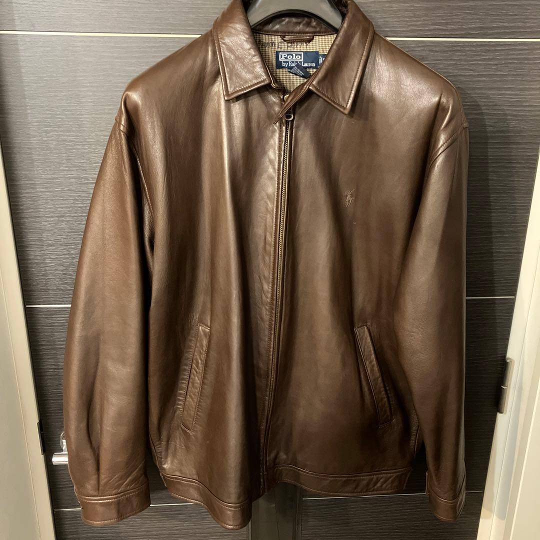 90s Polo by Ralph Lauren ラムレザーブラウンジャケット - メルカリ