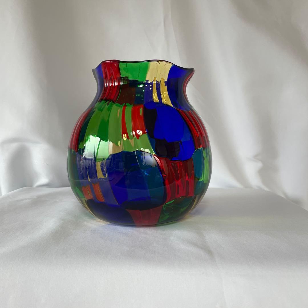 MURANOガラス小花瓶 イタリアヴェネチアンガラス ヴィンテージ未使用