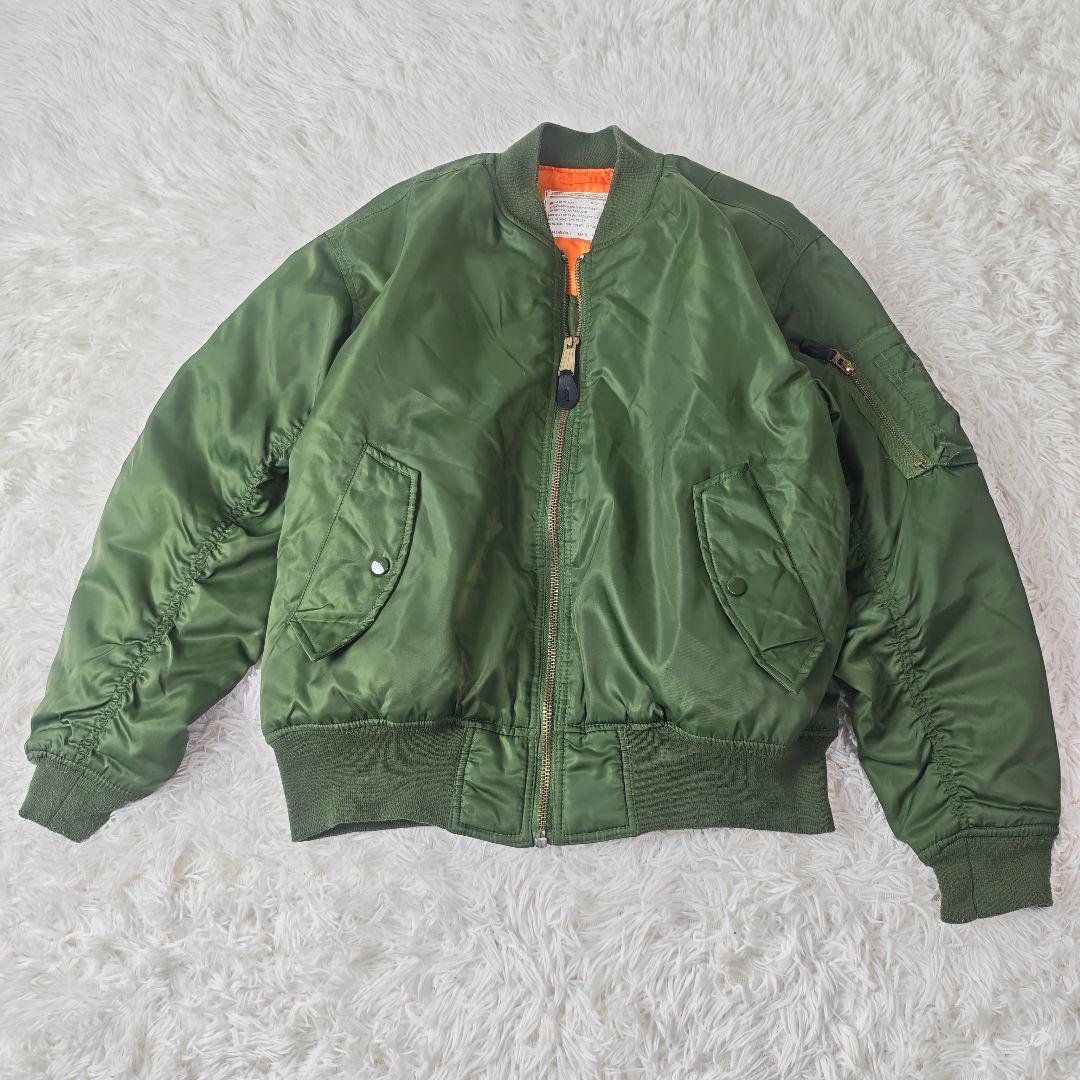 美品】MA-1 フライトジャケット ミリタリー M カーキ オレンジ 中綿