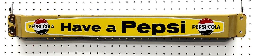 ペプシコーラ ペプシ　レトロ　1962　琺瑯ドアプッシュ　扉 ヘーゼルアトラス☆ペプシコーラ☆DEALERSHIP